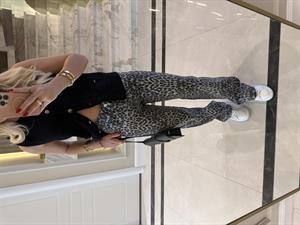 Leopar Desenli Straight Leg Jean 