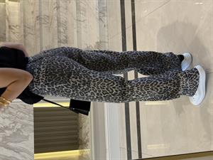 Leopar Desenli Straight Leg Jean 
