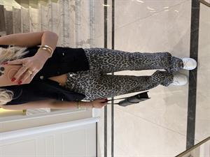 Leopar Desenli Straight Leg Jean 