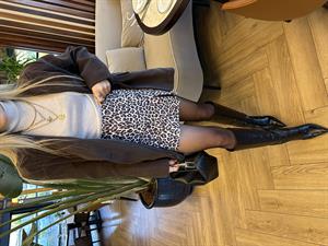 Leopar Desenli Yırtmaçlı Şort Etek