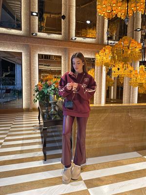 Marka Model Bordo Şardonlu Sweatshırt