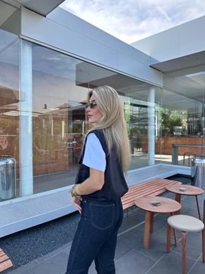 Marka Model Büyük Cep Detaylı Nubuk Lacivert Yelek