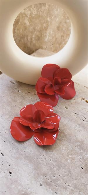 Marka Model Maria Kırmızı Çiçek Küpe 