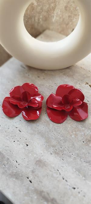 Marka Model Maria Kırmızı Çiçek Küpe 