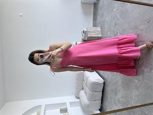 Marka Model Poplin Askılı Pembe Elbise