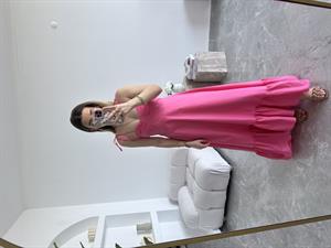 Marka Model Poplin Askılı Pembe Elbise