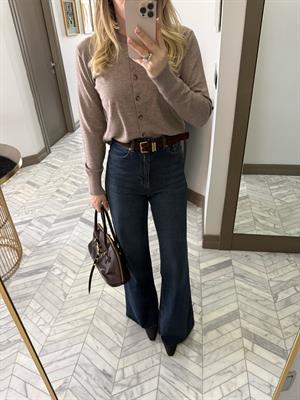 Mavi Kemerli Denim Palazzo Jean-1021