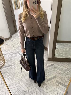 Mavi Kemerli Denim Palazzo Jean-1021