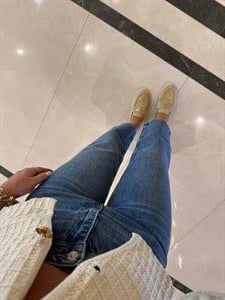 Mavi Taşlanmış Relax Fit Jean