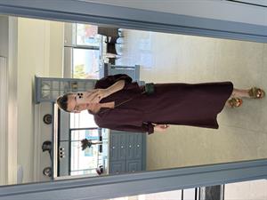 Mürdüm Gömlekli İp Askılı Elbise