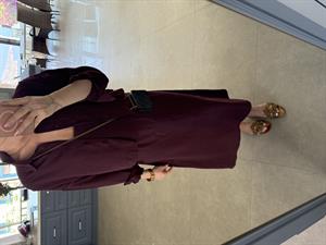 Mürdüm Gömlekli İp Askılı Elbise