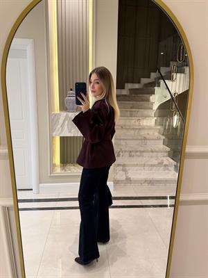 Mürdüm Oversize Trençkot-9592