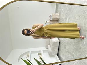 Olive Geniş Paça Kuşaklı Tulum