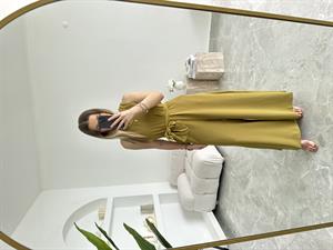 Olive Geniş Paça Kuşaklı Tulum