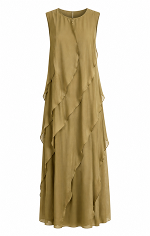 Olive Nora Fırfır Detaylı Elbise - 3450