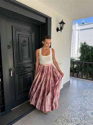 Pembe Batik Desen Saten Etek 