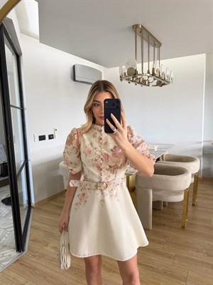 Pembe Çiçekli Marka Model Lesslie Elbise 