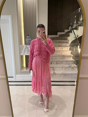 Pembe Kraşlı Etek QS -251048