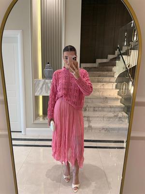 Pembe Kraşlı Etek QS -251048