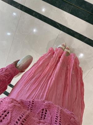 Pembe Kraşlı Etek QS -251048