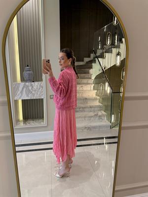 Pembe Kraşlı Etek QS -251048