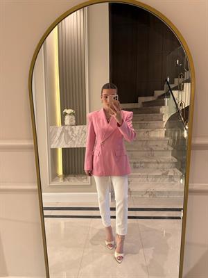 Pembe Nimes Blazer Ceket-04204