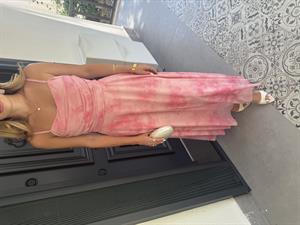 Pembe Sia Tül Elbise