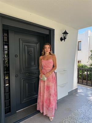 Pembe Sia Tül Elbise