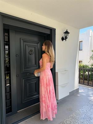 Pembe Sia Tül Elbise