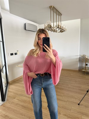 Pembe Yarasa Kol Triko-1048