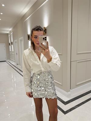 Premium Orj Marka Zr Pullu Gri Etek