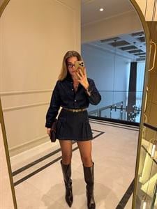 Rins Yıkama Şort-Gömlek Denim Takım