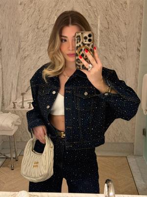 Romis Denim Full Taşlı İkili Takım- Lacivert 
