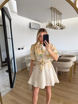 Sarı Çiçekli Marka Model Lesslie Elbise 