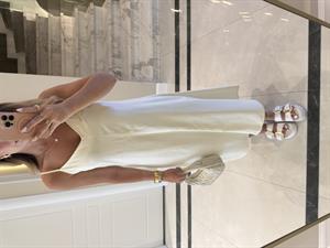 Sarı   İnce Askılı Parçaboya Denim Elbise-90562