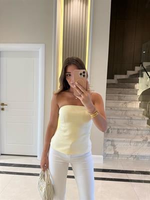 Sarı Straplez Top -31860