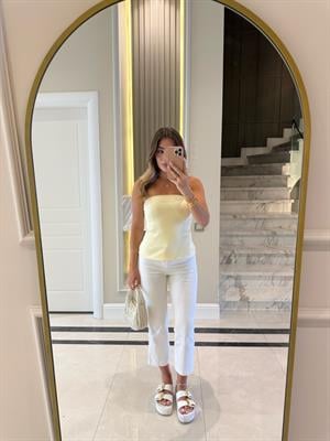 Sarı Straplez Top -31860