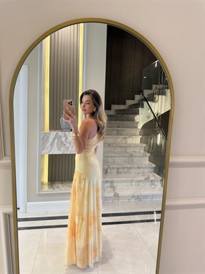 Sarı Uzun Dinant Elbise
