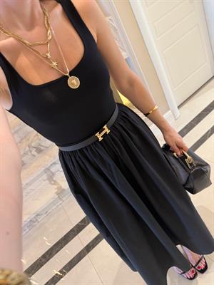 Siyah Baden Elbise -202073