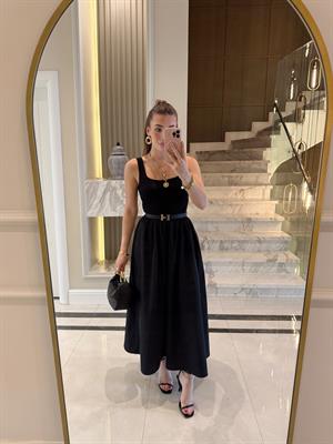 Siyah Baden Elbise -202073