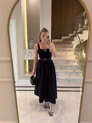 Siyah Baden Elbise -202073