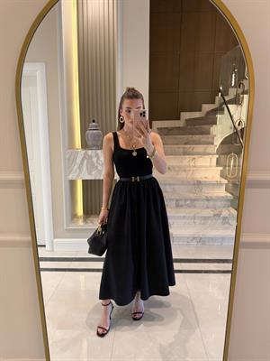 Siyah Baden Elbise -202073