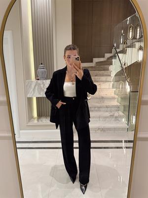 Siyah Blazer Ceket -Pantolon İkili Takım -9418