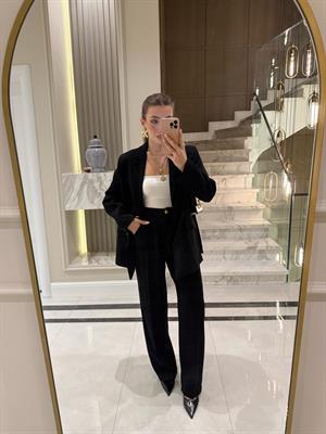 Siyah Blazer Ceket -Pantolon İkili Takım -9418