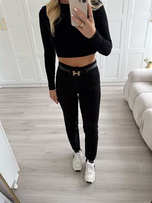 Siyah Boy Fit Yüksekbel Jean-ZR