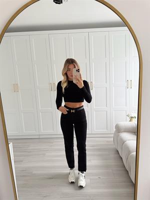 Siyah Boy Fit Yüksekbel Jean-ZR