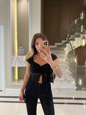 Siyah Dantel Top-31251
