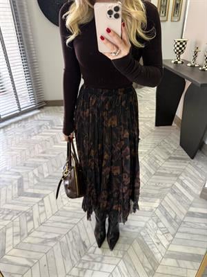 Siyah Desenli Etek-1115