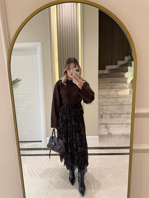 Siyah Desenli Etek-1115