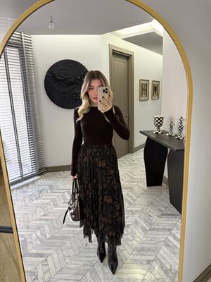 Siyah Desenli Etek-1115